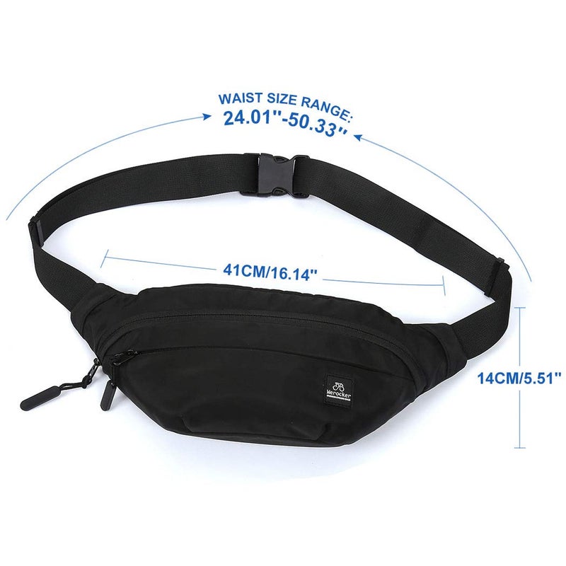 HYC00 Large Fanny Pack for Men Women Plus Size Waist Waterproof, Gym Outdoor Fashion Belt Waist Bag Pack Pouch for Men with Zipper Adjustable Strap - Image 5